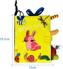 Soft Baby Books High Contrast Toy, Touch and Feel Crinkle Cloth Book Infant Toy with Non-Toxic Fabrics, Baby Shower, Thank You Gifts for Newborn Boys and Girls 0-6-12 Months (1 pc)