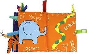 Soft Baby Books High Contrast Toy, Touch and Feel Crinkle Cloth Book Infant Toy with Non-Toxic Fabrics, Baby Shower, Thank You Gifts for Newborn Boys and Girls 0-6-12 Months (1 pc)