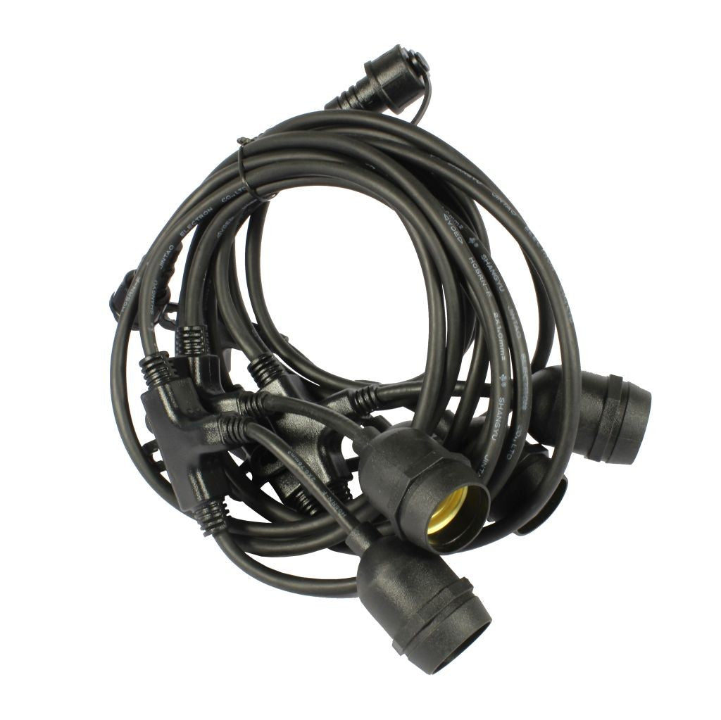 15 meters Outdoor String Light Bulb Holders Heavy Duty 15 Lamp Weatherproof