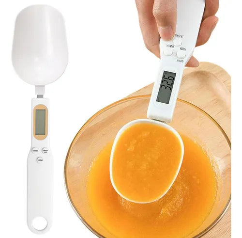 Digital Spoon Scale - Food Measuring Spoon, Ounces and Grams 1000g/0.1g, Small Electronic Baking Scale With LCD Display for Coffee Beans, Milk, Tea, Flour, Oil K-600