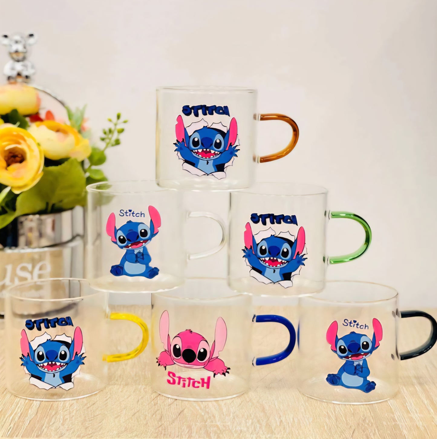 Stitch Glass Cup Set Of 6 PCS 5206-22