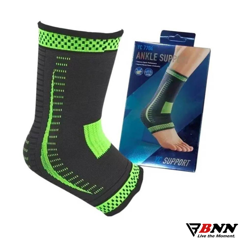 Ankle Muscle Joint Protection Brace Support Sports Bandage Guard Gym Black Free Size 9972CA