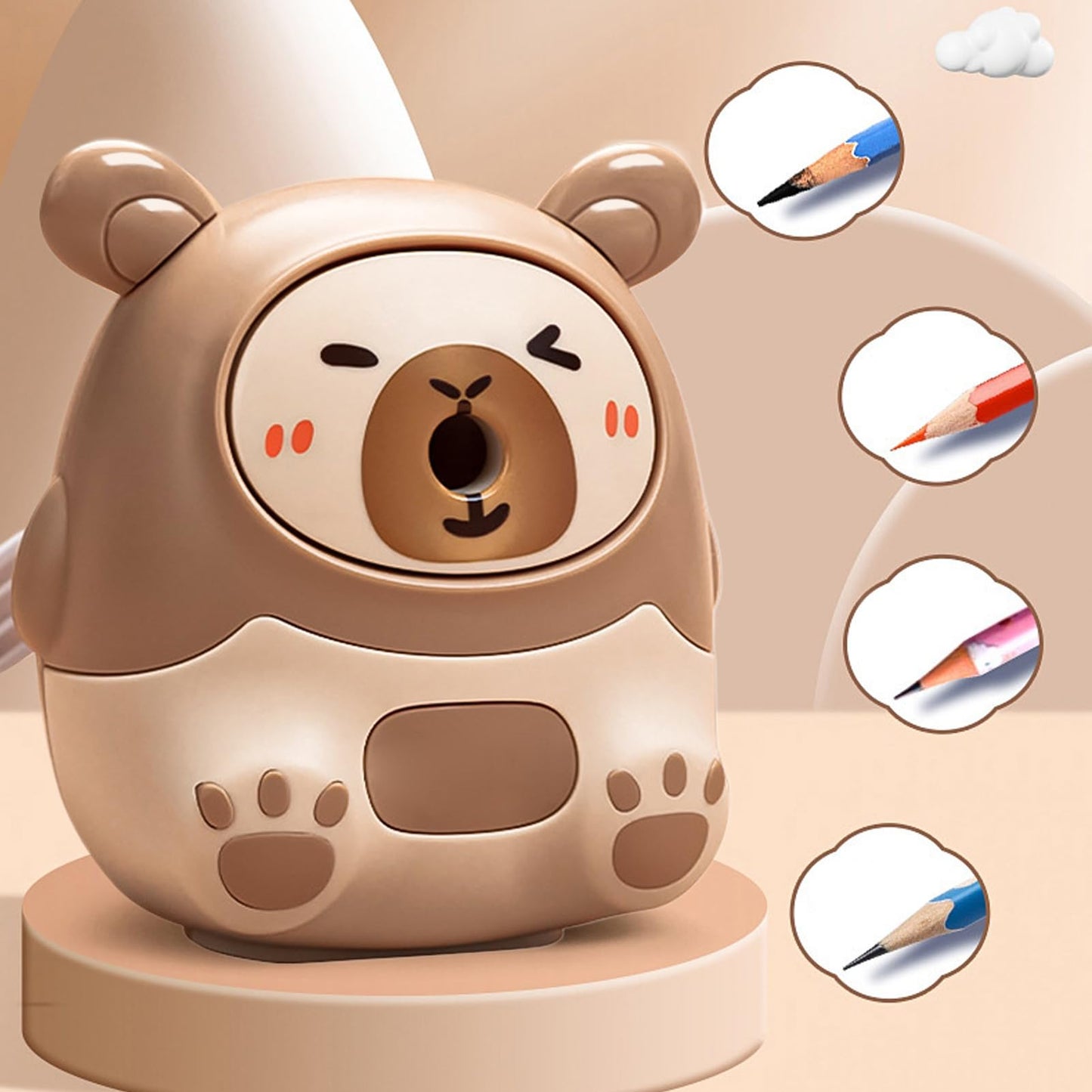 Pencil Sharpener Handheld, Capybara Pencil Cutter, Cute Kids Sharpener with Compact and Portable Size for School Supplies, Art Class, or Drawing Kits