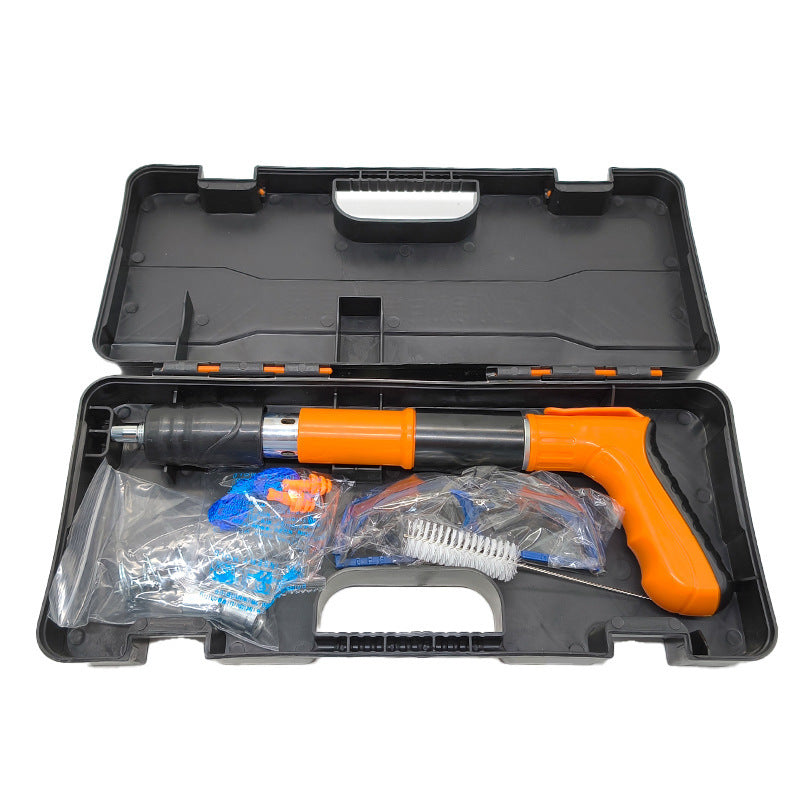 Manual Nail Gun, 5 Speed Nail Gun with 300 Round Nails, Nail Gun for Concrete and Steel, Portable Nail Gun for Wire Cutter/Ceiling with Gloves Home Tools