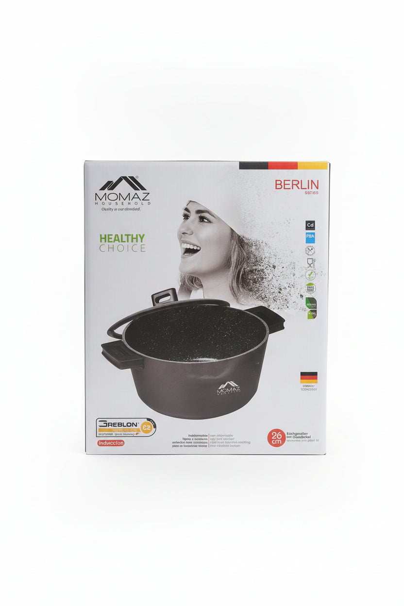 Momaz Cookware With Glass Lid 26cm BTG1726