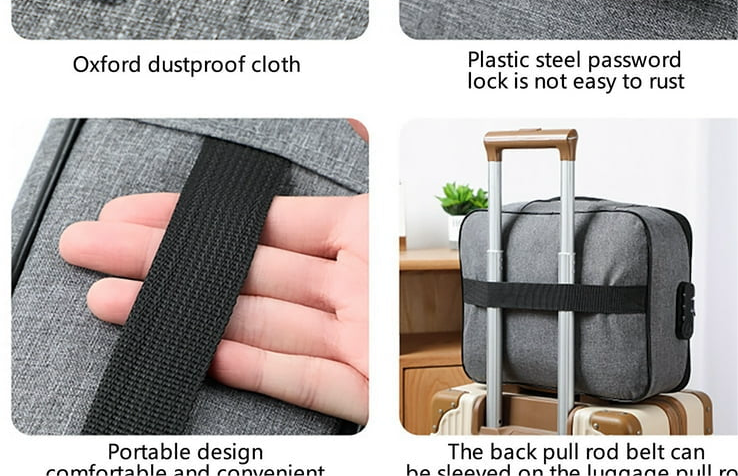 Fireproof Waterproof Document, Laptop Bag Safety,Organizer Zipper Money Pouch Multi-Layer Card Case Travel File Bag Papers Storage Box