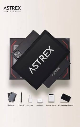 ASTREX Victory  With Wireless Keyboard, Earbuds, Power Bank, Pencil, Flip Case