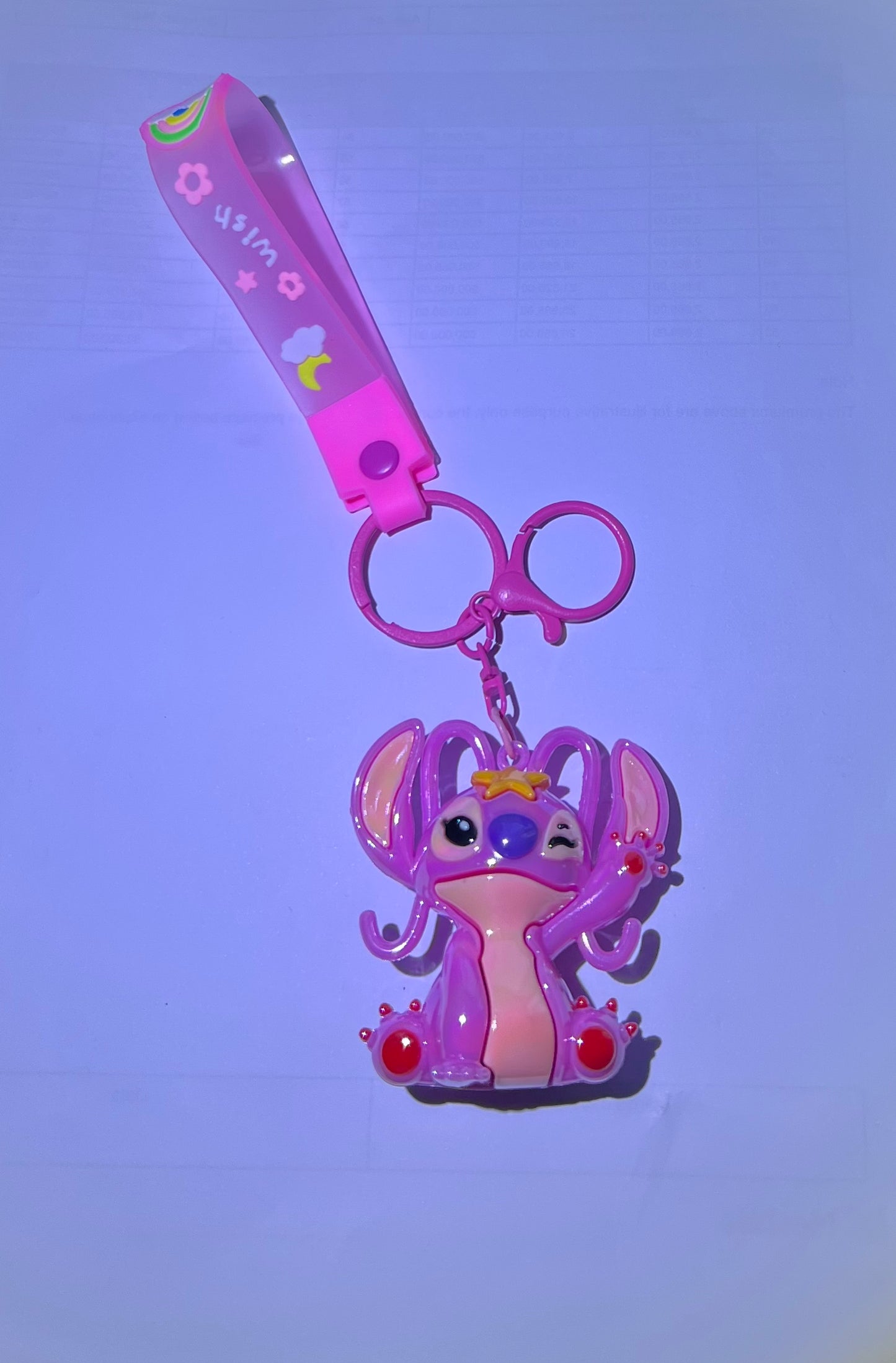 Disney Stitch Key Chains Cartoon Cute 3D School Bag Pendant Child Party Gift Birthday Pendant
