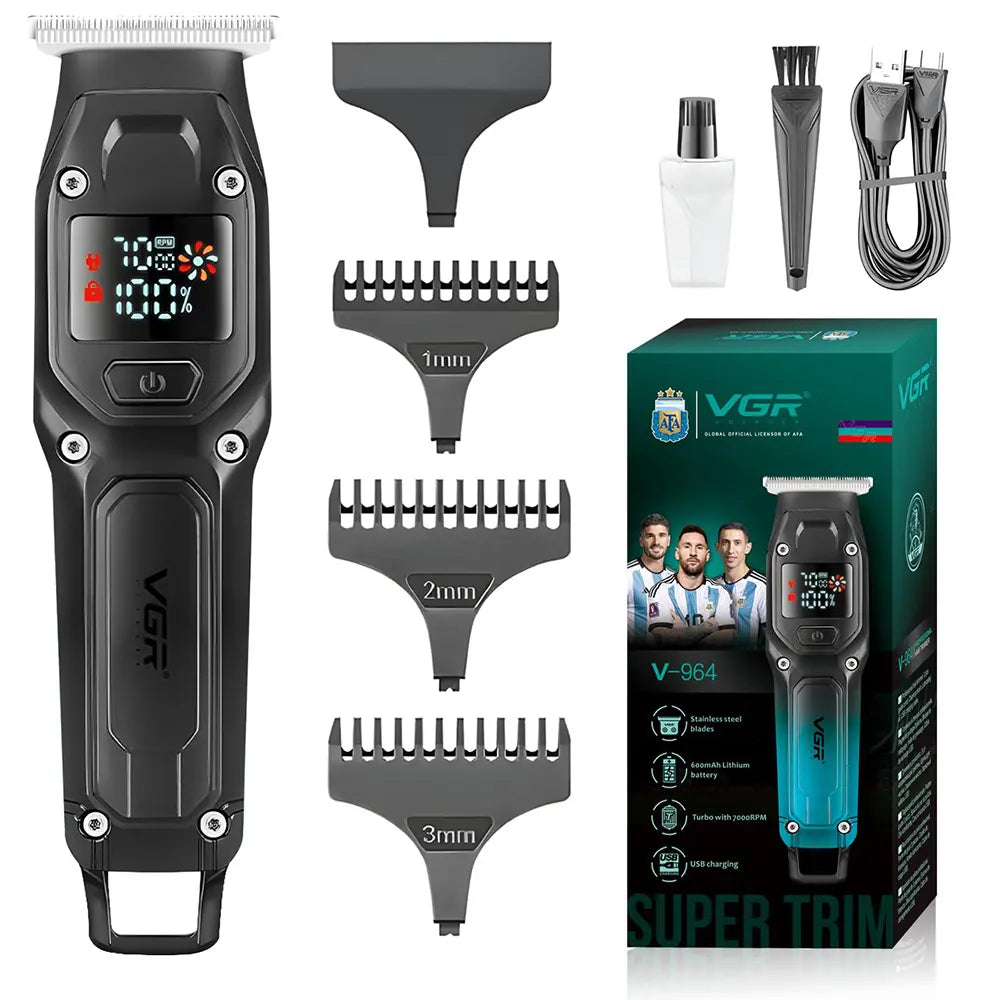 VGR V-964 Professional Hair Trimmer for Men .5 Hour Runtime, Quick Charge, Stainless Steel Blades, Cord/Cordless Use