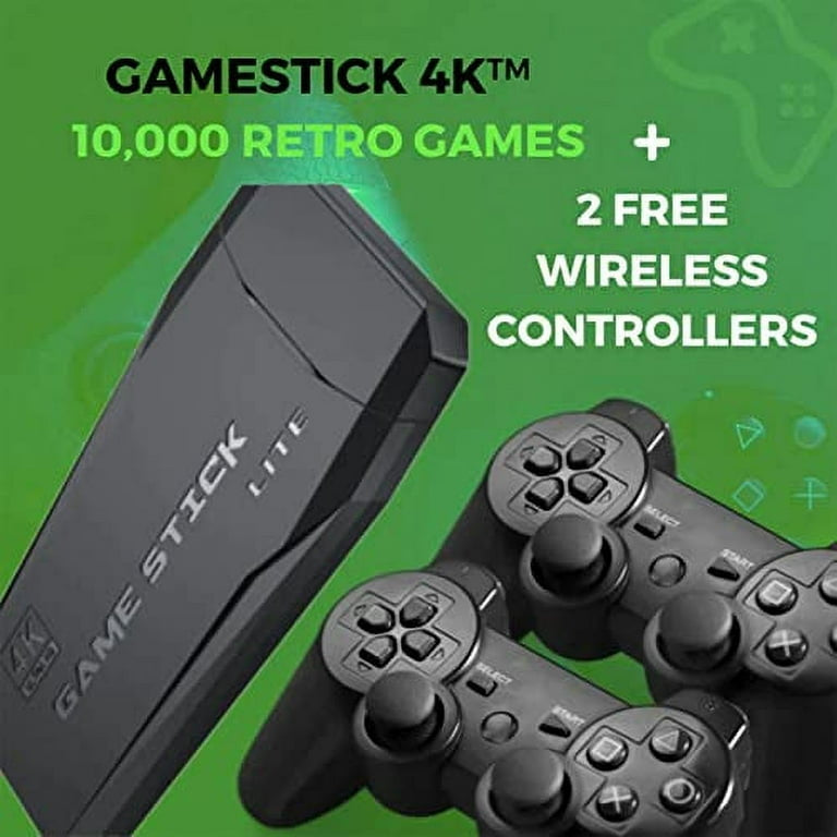 Game Stick 10,000 Retro Games, 2.4g Wireless Controller Gamepad 4K Game Stick, USB Game Stick
