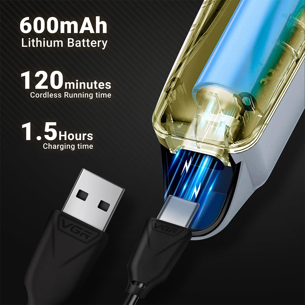 VGR V-290 Professional Hair Clipper with LED Display Runtime