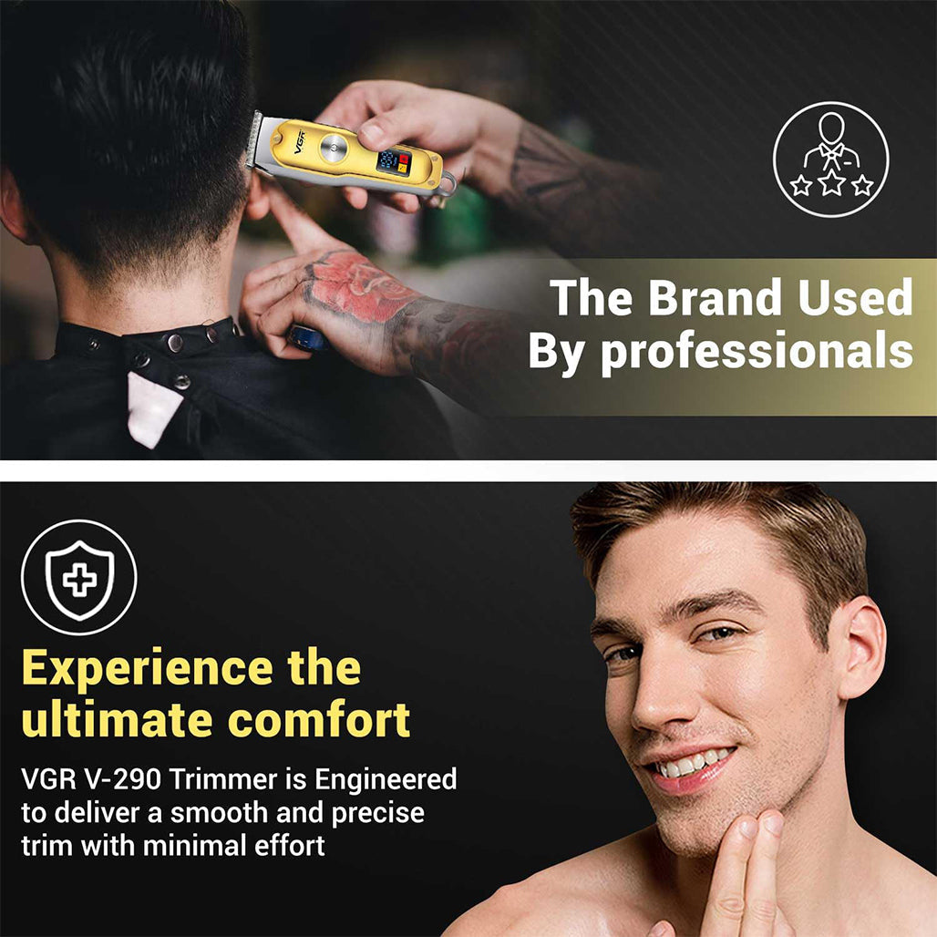 VGR V-290 Professional Hair Clipper with LED Display Runtime