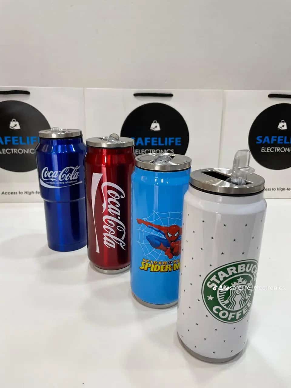 Metal Starbucks, Coca Cola, Pepsi, Spiderman 500 ml and 350 ml