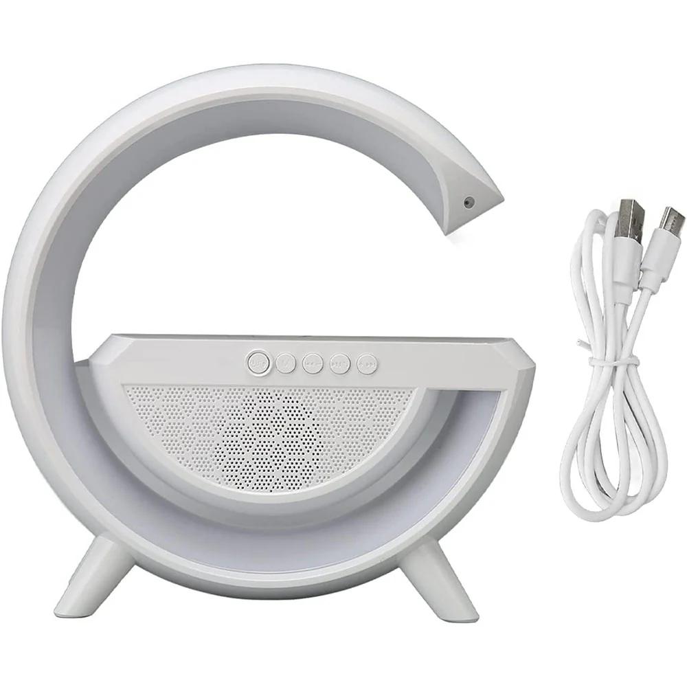Wireless Charging Bedside LED Night Light, Bluetooth Speaker, Smart Big G Colorful Atmosphere Lamp