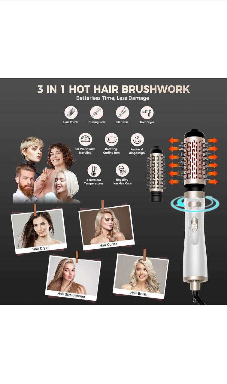 Queen Shopping  Blow Dryer Brush Rotating with 1000 Watt