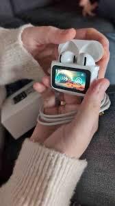 Airpod Pro 2Generation with Display Touch Screen Control Wireless Earbuds, with ANC ENC Active Noise Cancellation, Type C Fast Charging White