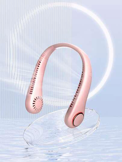 Rechargeable Fan, Creative Portable Pink Hanging Neck Fan For Cooling