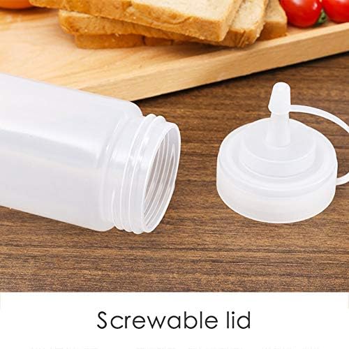 500 Ml Plastic Bottles with Caps, Condiment Bottles for Painting, Baking, Ketchup, Mustard, Mayonnaise, Oil and More
