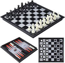 Magnetic Travel Games 3 in 1, Chess, BackGammon, Chequers