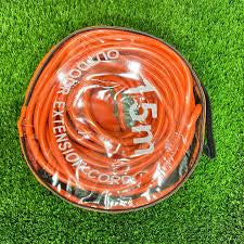 Outdoor Cable 15m Mains Extension Lead Camping Electric Hook Up