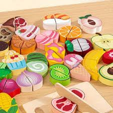 Play set wooden kitchen, Toy for play cutting toy
