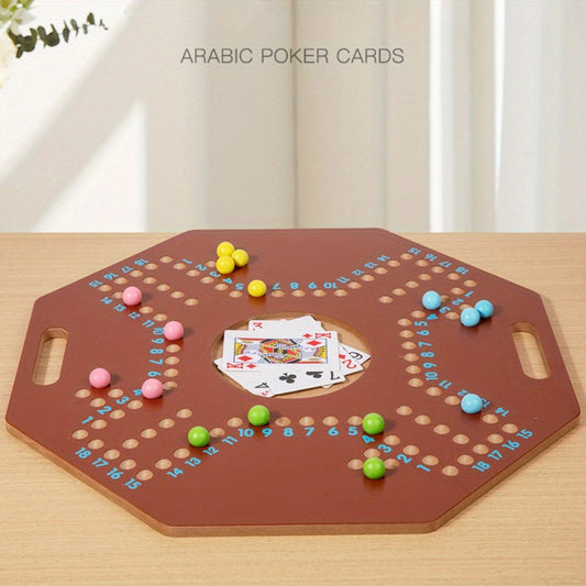 Wooden Arabic Poker Cards Board Game Logical Thinking Challgeng Toy Foldable
