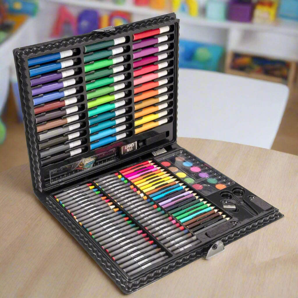 Fun Craft Mixed Media Arts Set 150 Pieces | Kids Craft Set Drawing Painting Kit color Pen