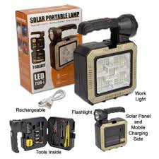 Solar Portable Torch/Lamp/ Power Bank with Tool Box and Tools for Camping / Outdoor Activities