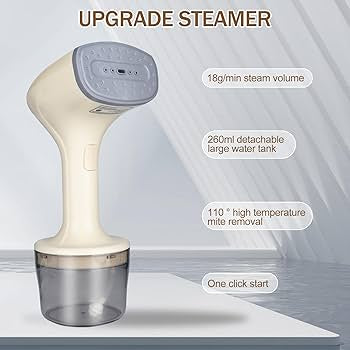 Clothes Steamer Handheld, 1000W Steamer Clothing 10S Fast Heat-up with 260ML Large Capacity Water Tank, 18g Jet Steam Rate Portable Garment Steamer for Home Travel