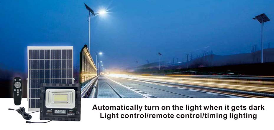 Solar Panel LED Waterproof Remote Control Floodlight 400W Outdoor Solar Light