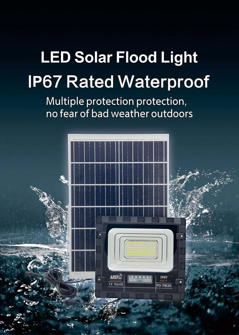 Solar Panel LED Waterproof Remote Control Floodlight 400W Outdoor Solar Light