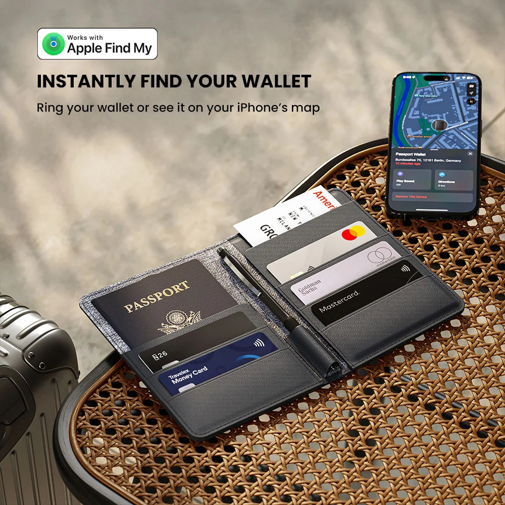 HOCO Passport tracket Wallet Travel Wallet with Find My Card Slot