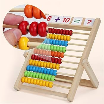 Multi-functional Wooden Learning Toy Calculator - Abacus and Counting Set