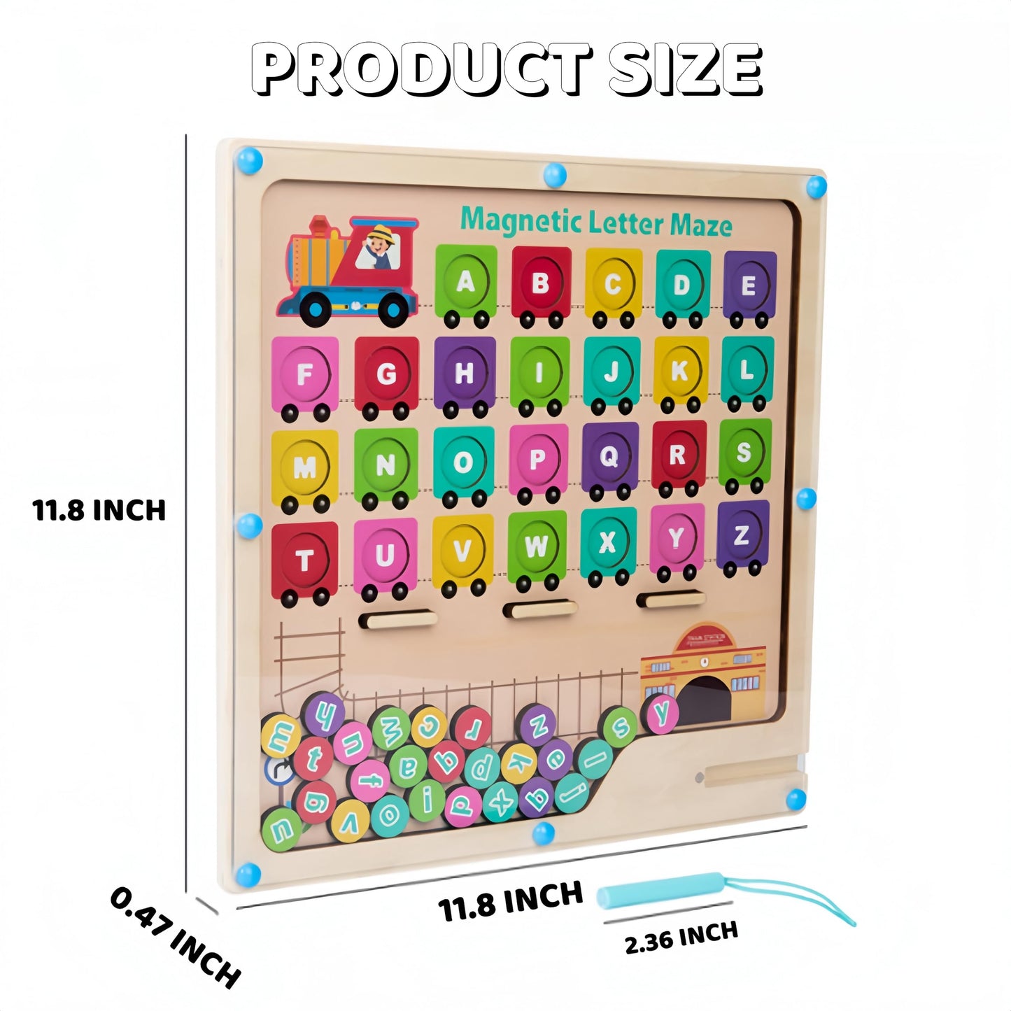 Magnetic Alphabet Maze, Montessori Toys for Boys Girls 3 4 5 Years Old, ABC Alphabet Magnets Fine Motor Skills Toy Sensory Toys for Toddlers, Birthday Gift for Kids