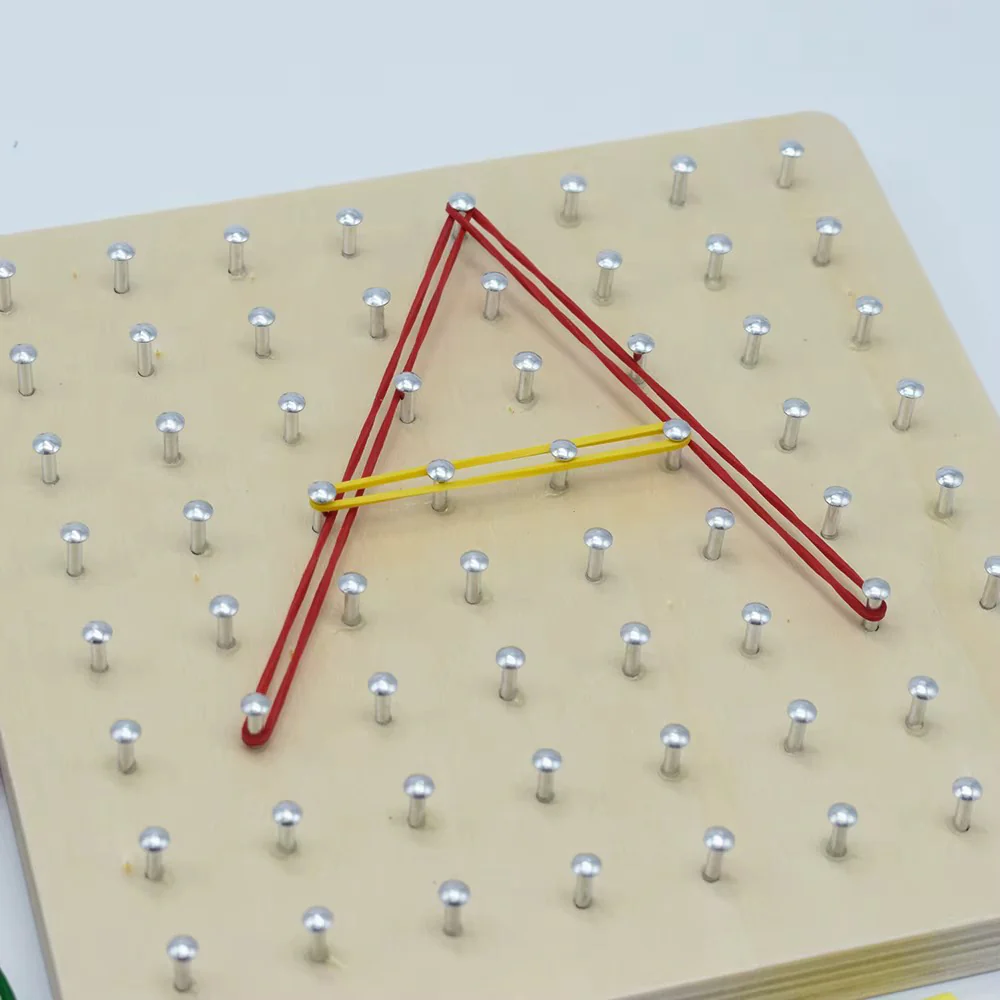 Wooden Montessori Toys Funny Nail Board Geometry Puzzle