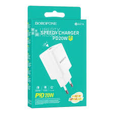 Borofone BN7 PD20W + QC3.0 Dual Ports Travel Charger with Type-C / USB-C to Type-C / USB-C Cable, EU Plug(White)