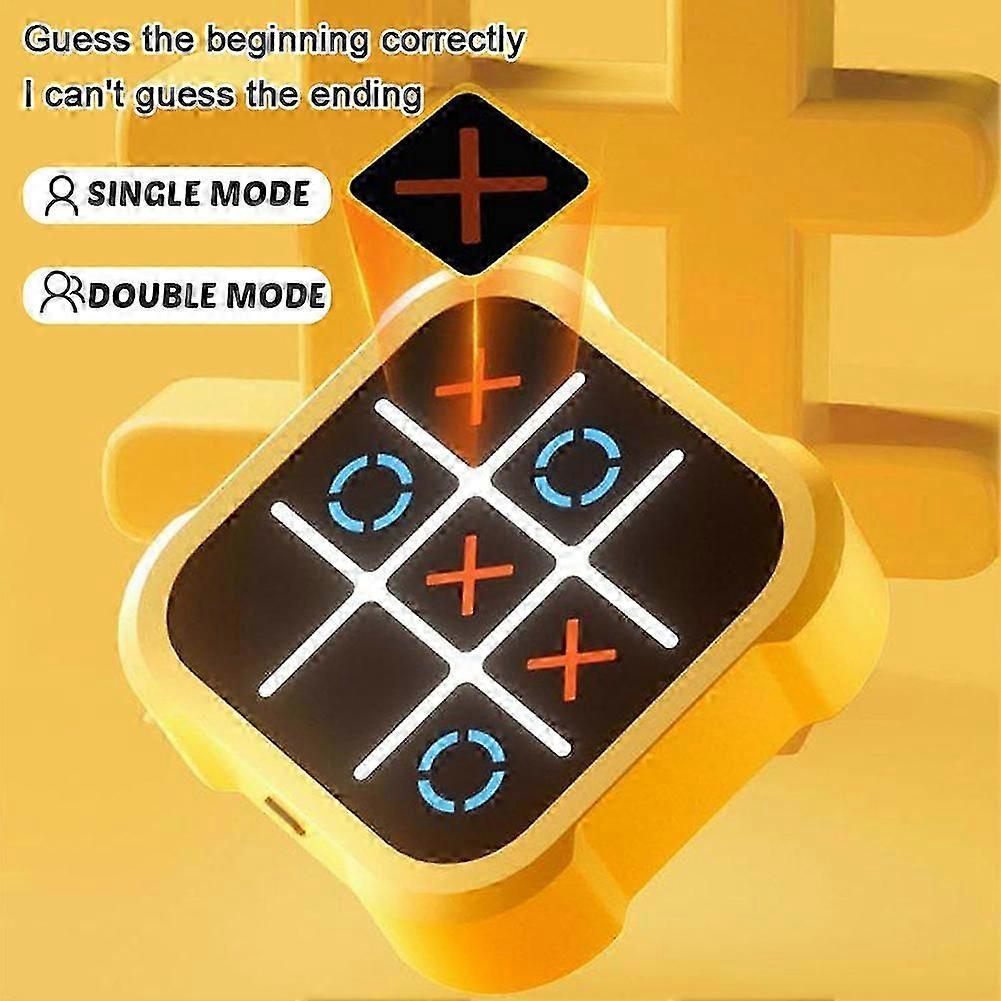 4-in-1 Tic Tac Toe Rechargeable Electronic Game, Handheld Puzzle Game,Portable Travel Games for Kids & Adults Ages 3+,Board Games Gift Idea for Brain Training and Memory Growth