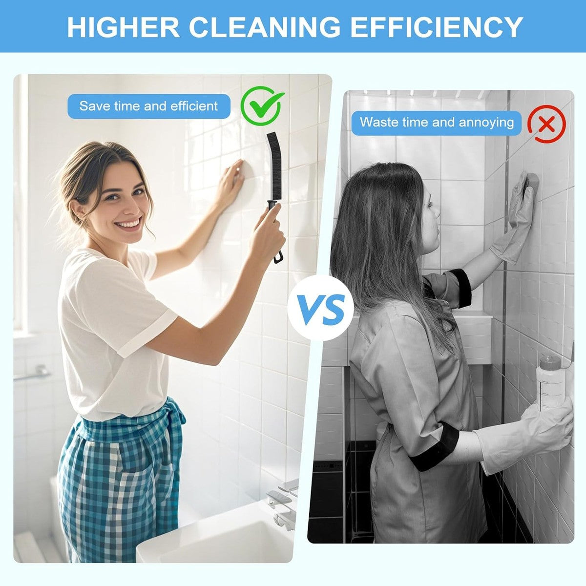 Gap Cleaning Brush New Multifunctional Bathroom Gap Brush Crevice Cleaning Brush Tool, for Slots Shutter Door Track Bathroom Kitchen Tiles Window Kitchen 2Pcs Pack