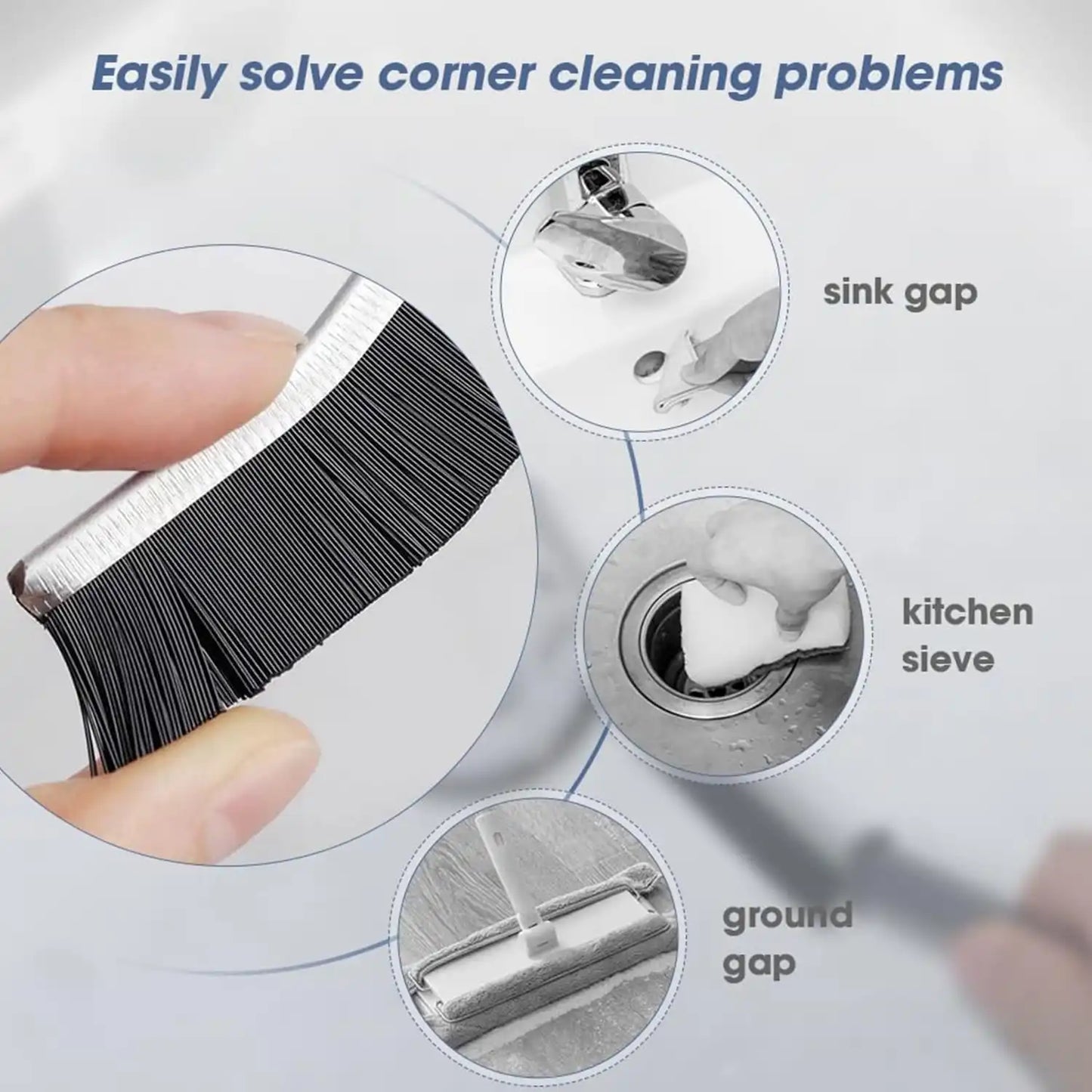 Gap Cleaning Brush New Multifunctional Bathroom Gap Brush Crevice Cleaning Brush Tool, for Slots Shutter Door Track Bathroom Kitchen Tiles Window Kitchen 2Pcs Pack
