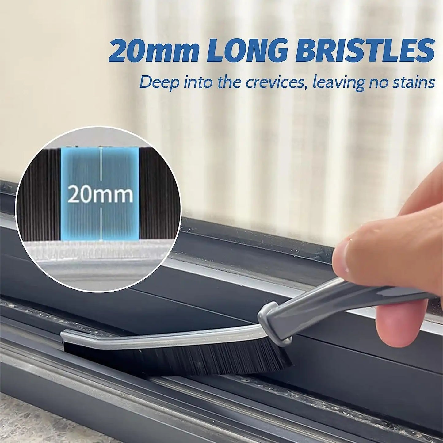 Gap Cleaning Brush New Multifunctional Bathroom Gap Brush Crevice Cleaning Brush Tool, for Slots Shutter Door Track Bathroom Kitchen Tiles Window Kitchen 2Pcs Pack