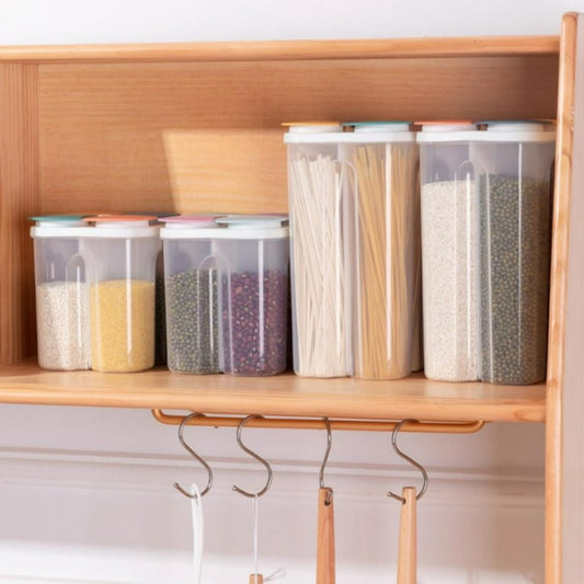 Food Storage Containers 1pc Kitchen Storage Box Food Storage Containers Plastic Grain Storage Tank Sealed with Lid Container Kitchen Items Containers for Food Storage (1.5L and 3 L)