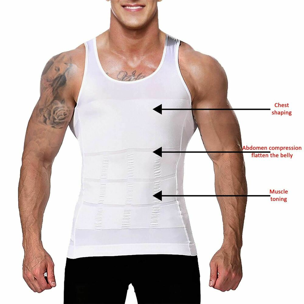 Compression Shirts for Men Shapewear Vest Body Shaper Abs Abdomen Slim Tank Top Undershirt