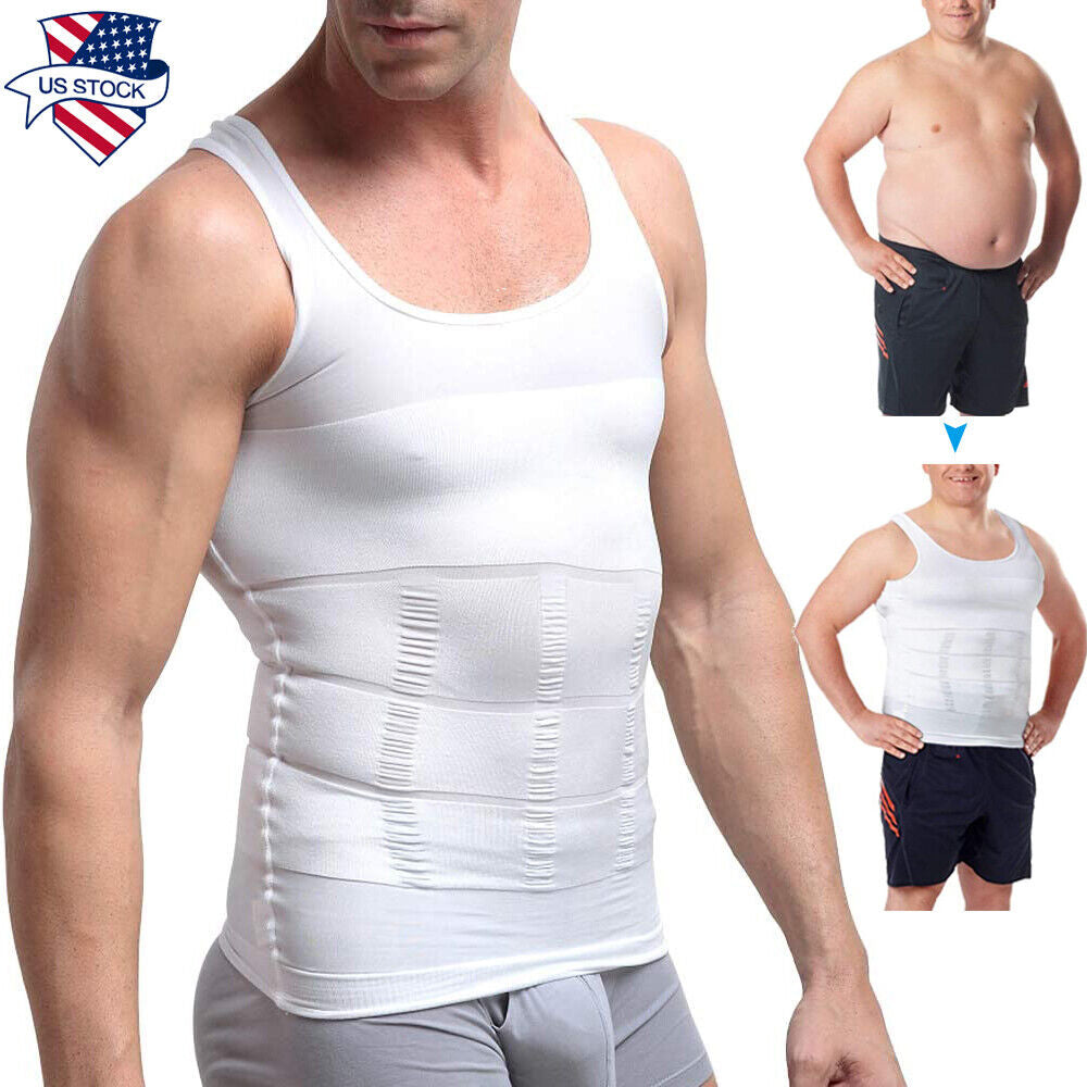 Compression Shirts for Men Shapewear Vest Body Shaper Abs Abdomen Slim Tank Top Undershirt