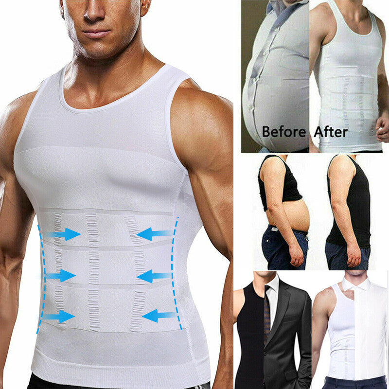 Compression Shirts for Men Shapewear Vest Body Shaper Abs Abdomen Slim Tank Top Undershirt