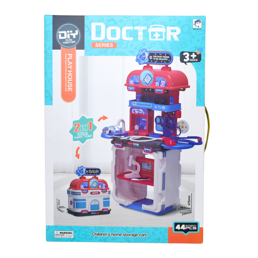 2 in 1 Children's Kids Doctor Medical Equipment Toys Set 3+ Years - 67 x 46x 23 cm and 30*18*33