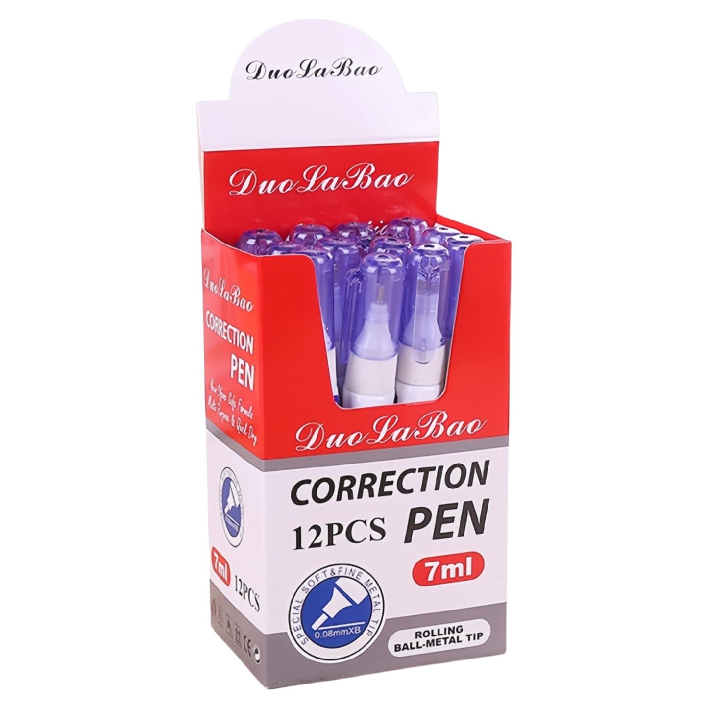 High Metal Tip Quality Non-toxic White Correction Fluid Pen for Students
