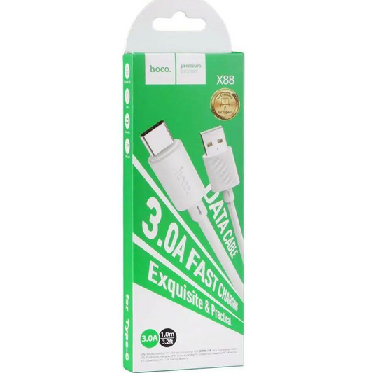 Hoco X88 USB to Type-C Charging Cable 3.0A 1M – White