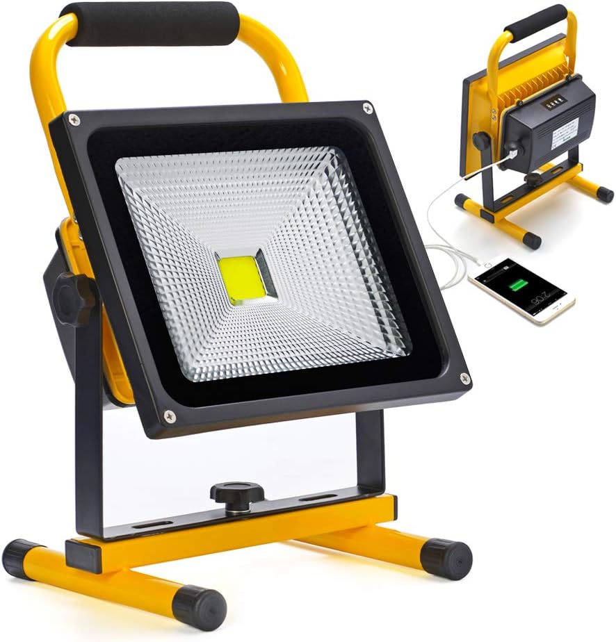 Rechargeable 7W, 3,7v/2200 mah Outdoor (Waterproof )LED Flood Work Light Lamp Camping Battery Powered