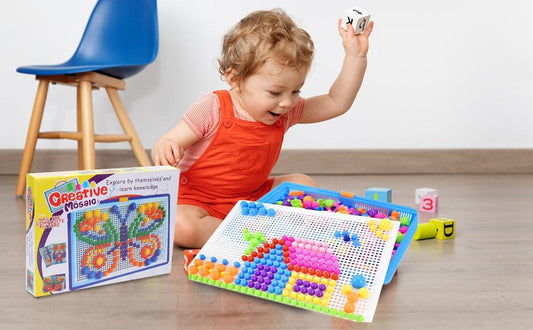 Mosaic plug-in game for children, mosaic plug-in toy, learning toy, children's toy, creative toy, boys and girls from 2 years, building blocks learning toy for gift for school enrolment for children