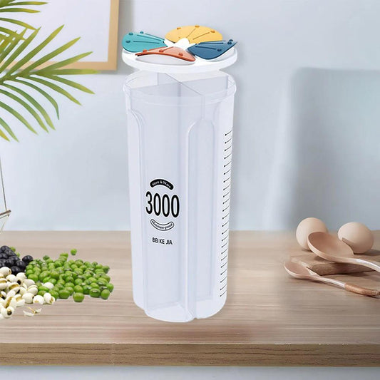 Clear Airtight Cereal Storage Food Container With Lids For Sesame Flour Dry Food 3000ml